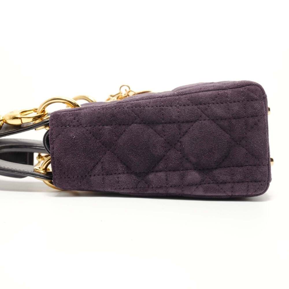 Christian Dior Lady 2-way handbag with gold hardware, purple. - Picture 3 of 14